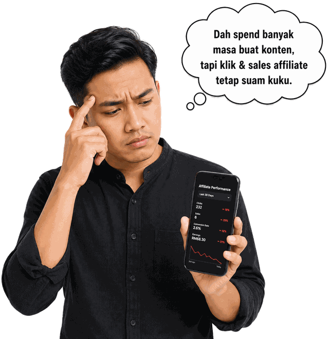 Dah spend banyak masa buat konten, tapi klik & sales affiliate tetap suam kuku.