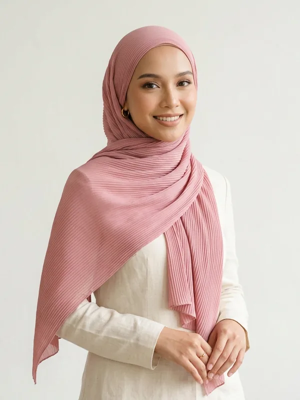 Shawl chiffon pleated premium