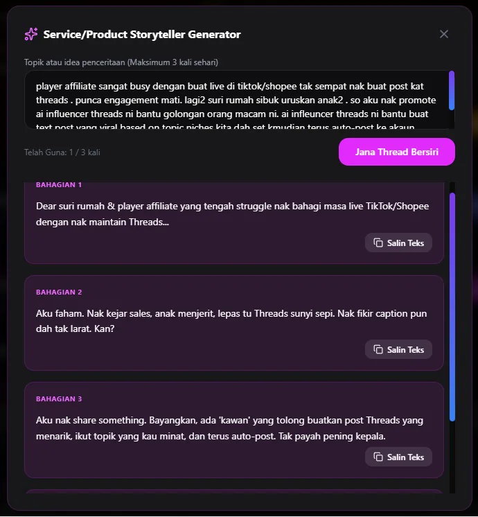Service/Product & Affiliate Storyteller Generator 1